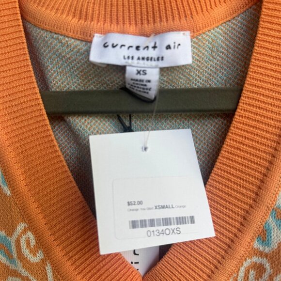 Current Air Floral Knit Sweater Vest – XS – Orange/Blue – NWT $52 - Picture 4 of 5